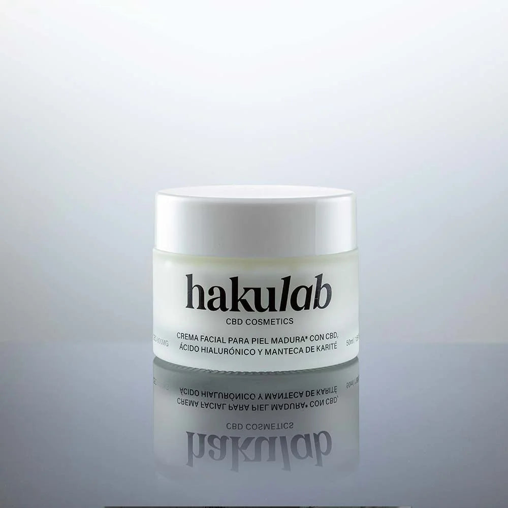Creme Facial para Pele Madura com CBD, Ácido Hialurônico e Manteiga de Karité. hakuLab CBD Cosméticos