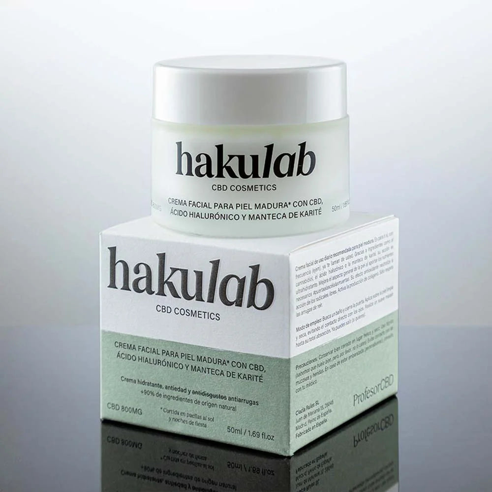 Crema Facial para Piel Madura con CBD, Ácido Hialurónico y Manteca de Karité . hakuLab CBD Cosmetics