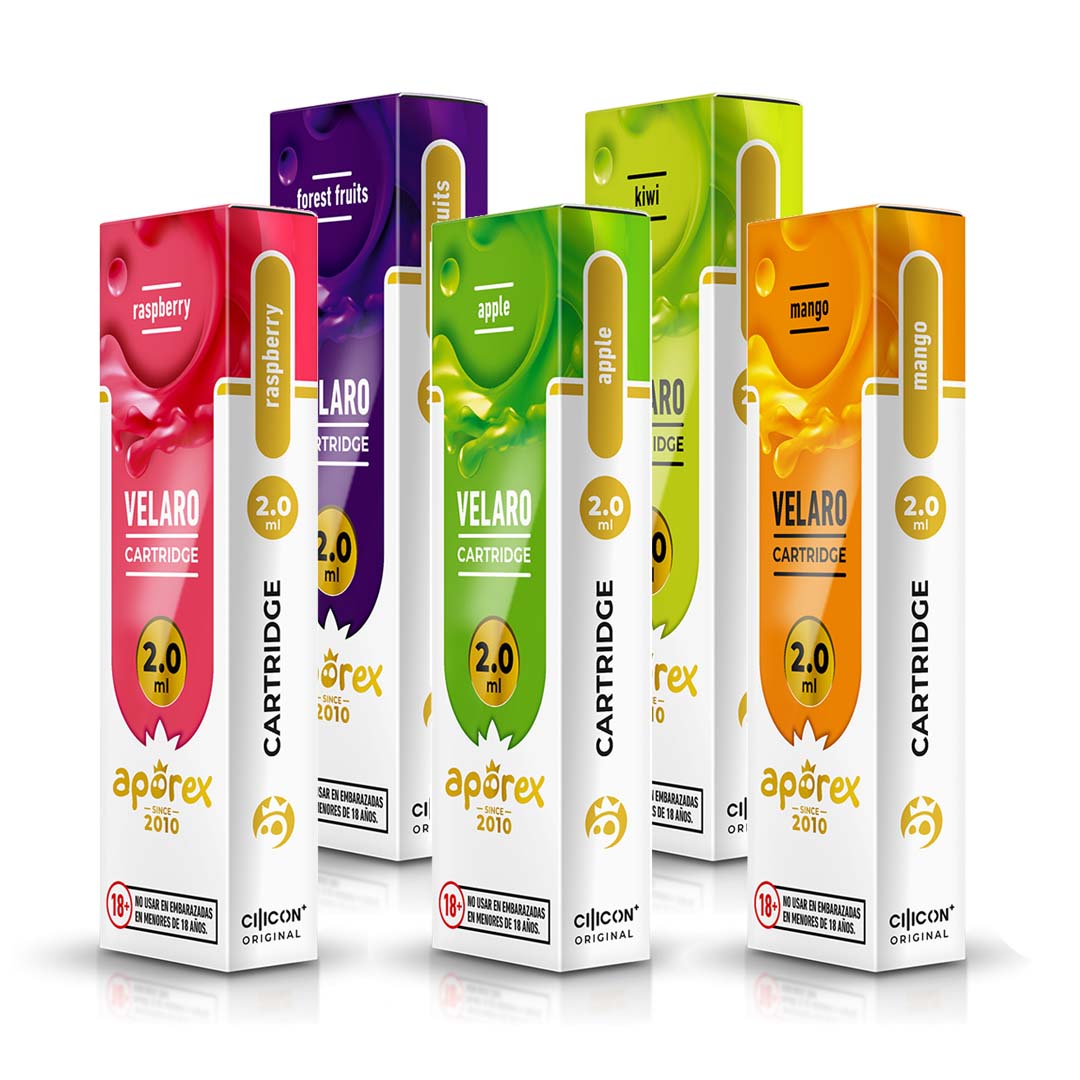 Pack 5 Disposable Cartridges Velaro 8-OH 2ml (600 puffs) - Aporex