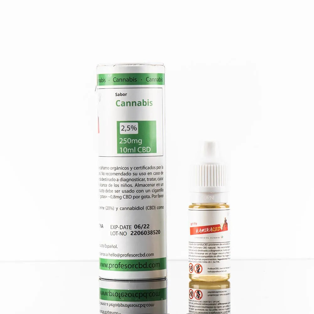 Elíquido KamikaCBD · Sabor Cannabis · 2,5% (250mg) ou 5% (500mg) CBD
