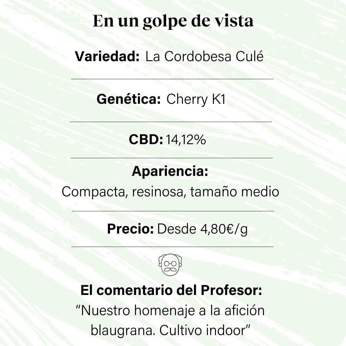 CBD Aromatic Flower Bud at 14.12% La Cordobesa Culé