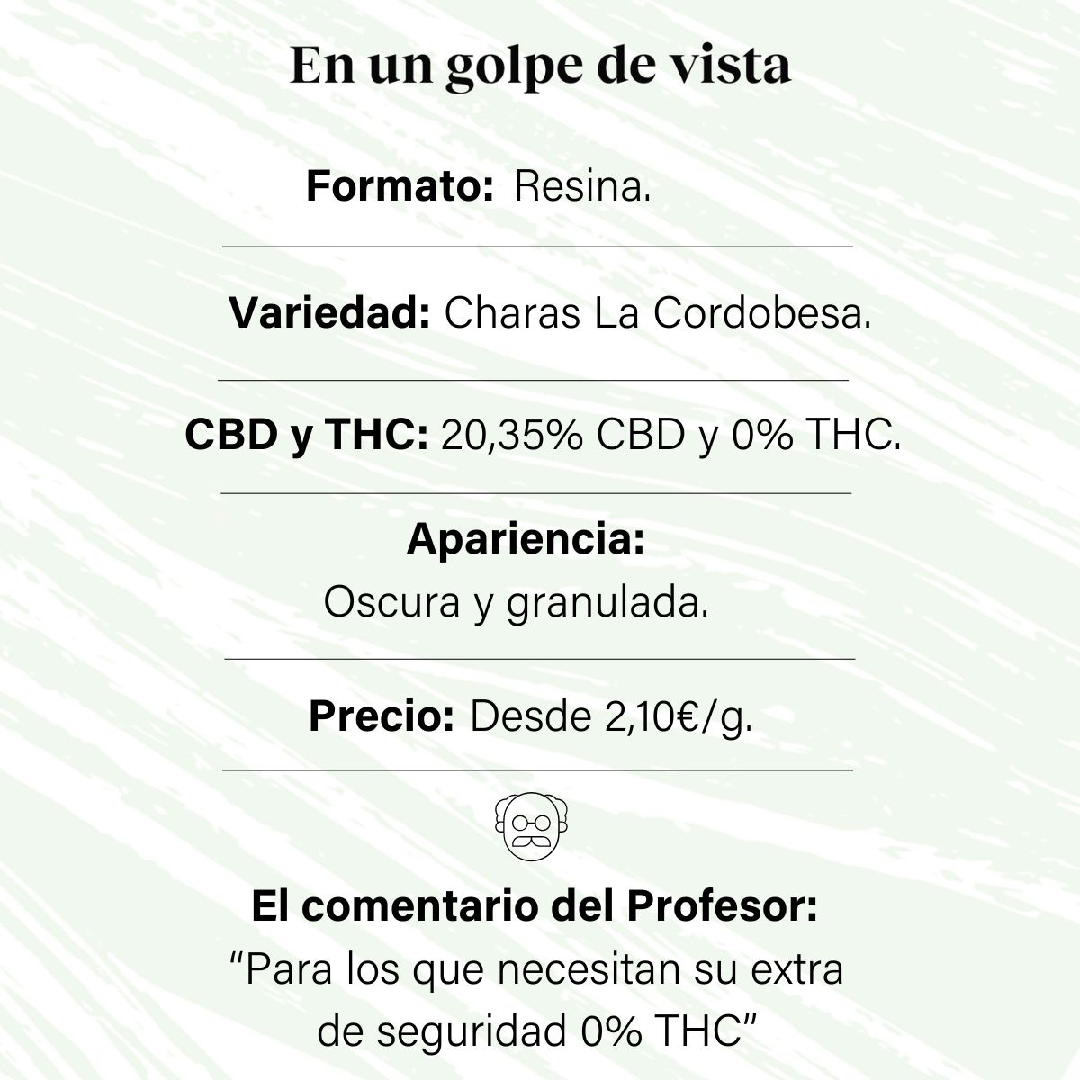 Charas de Cáñamo con 20,35% de CBD y 0% de THC · La Cordobesa hash