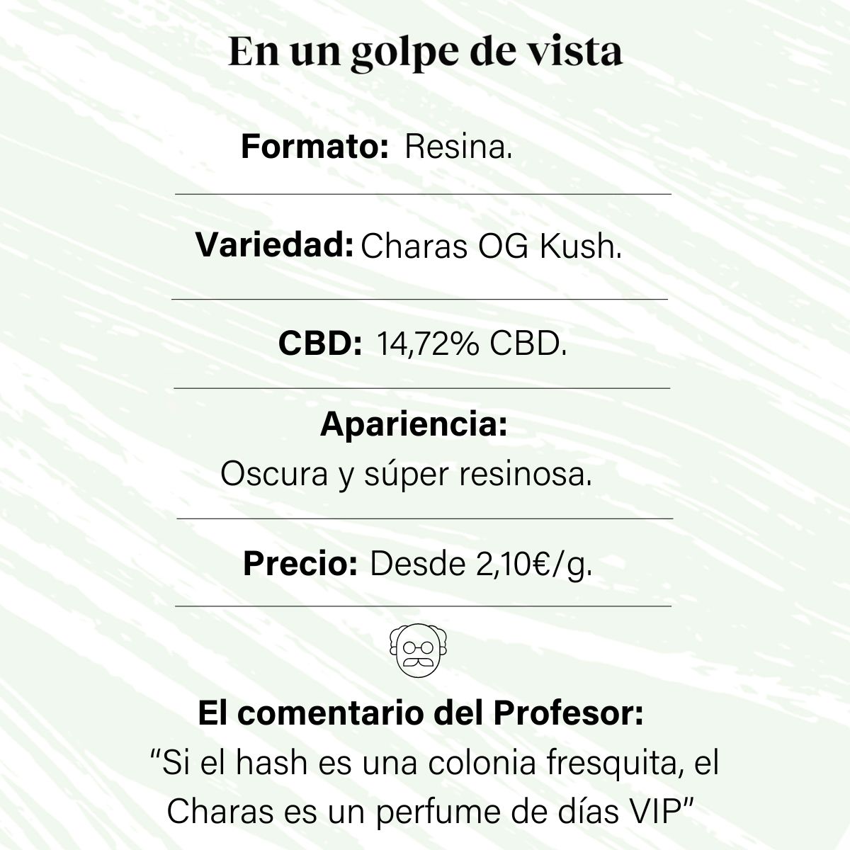 Charas OG Kush de Cáñamo con 14,72% de CBD · La Cordobesa hash ·