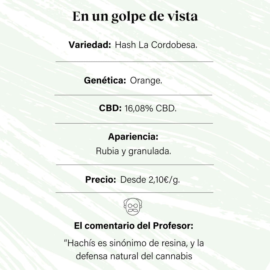 Hachís aromático de Cáñamo con 16,08% de CBD La Cordobesa Hash