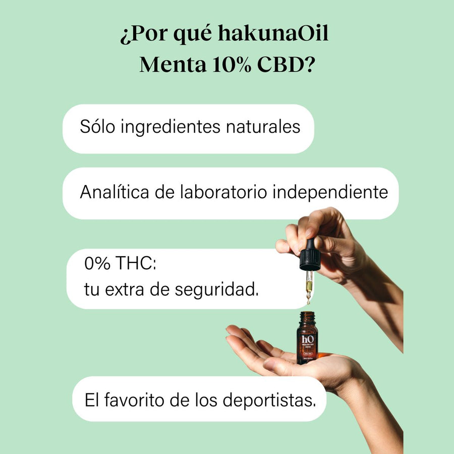 Aceite CBD Premium hakunaOil al 10% Aislado Aroma a Menta con base MCT