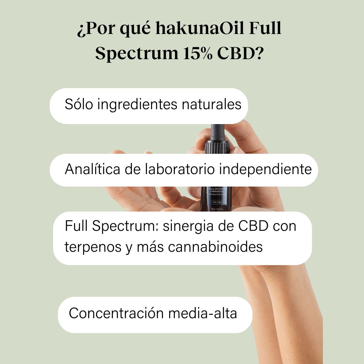 hakunaOil Premium 15% Vollspektrum CBD Öl mit MCT Basis