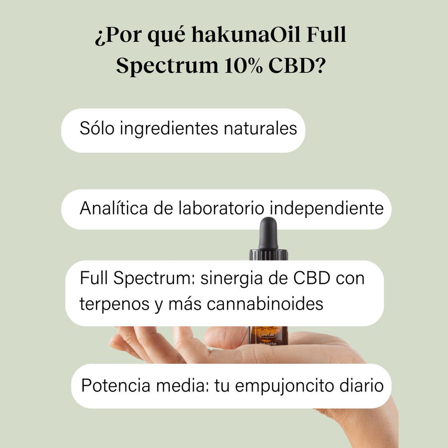 hakunaOil Olio di CBD Premium al 10% a spettro completo con base MCT