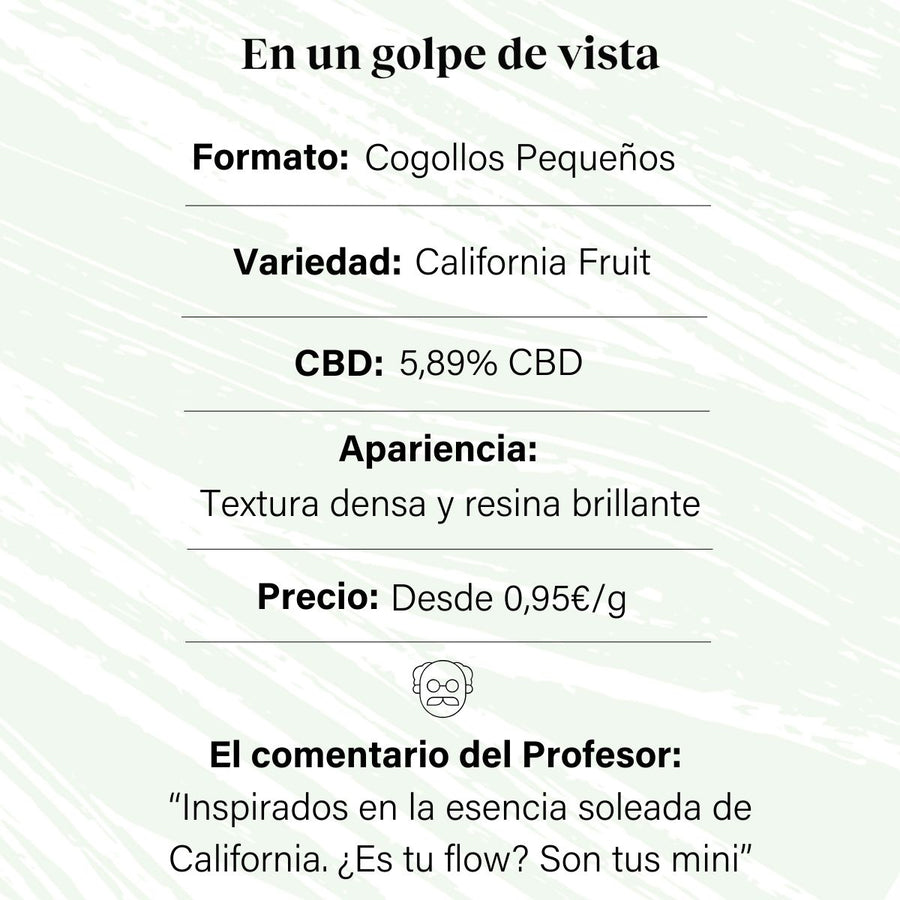 Cogollos Pequeños de Flor Aromática de CBD al 5,89% - La Cordobesa California Fruit