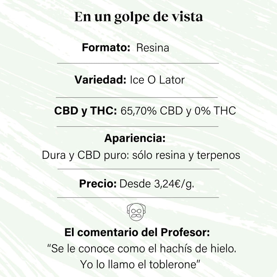 Ice ou Lator avec 65,70% CBD et 0% THC - La Cordobesa Hash