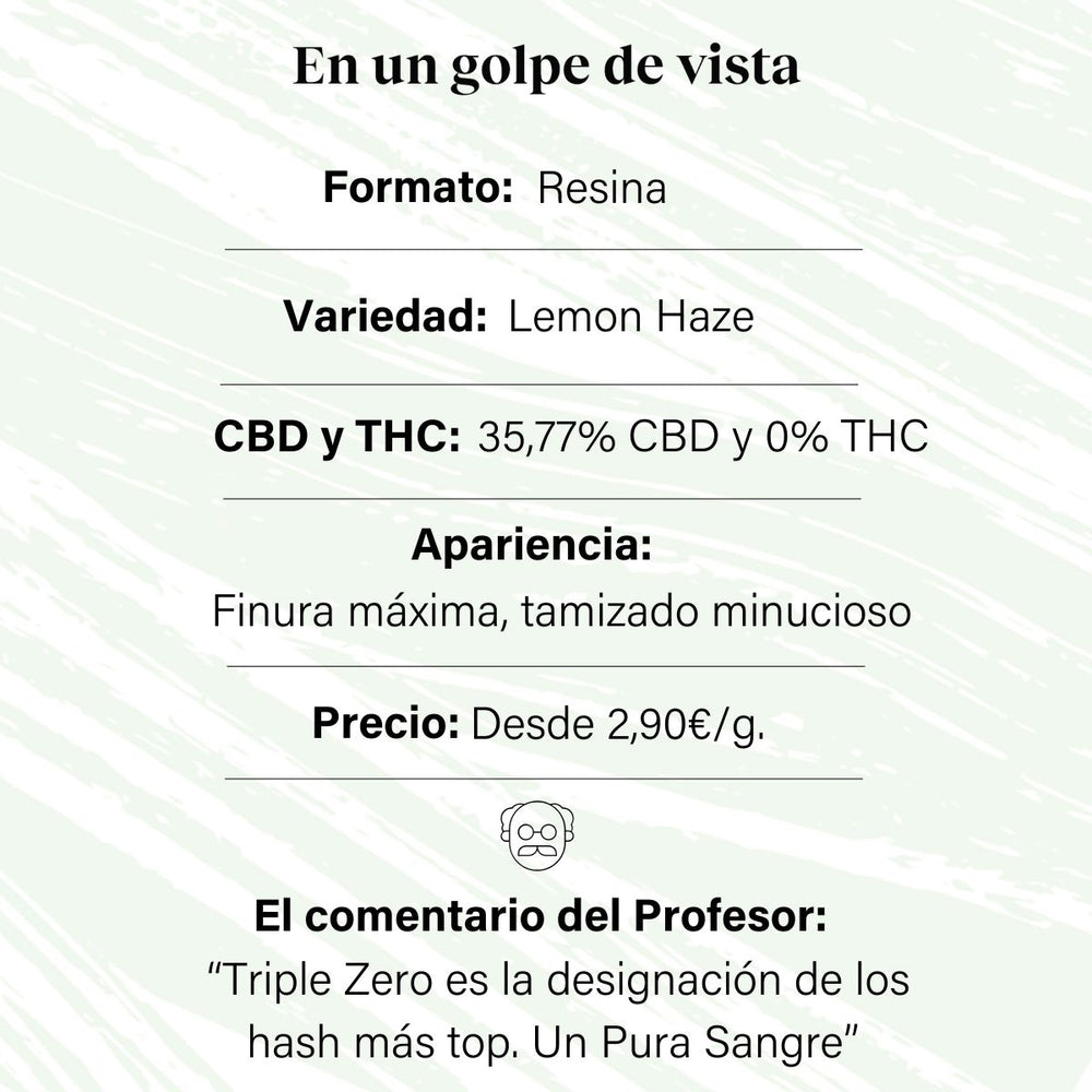 CBD Hash Triple Zero com 35,77% CBD e 0% THC - La Cordobesa Hash