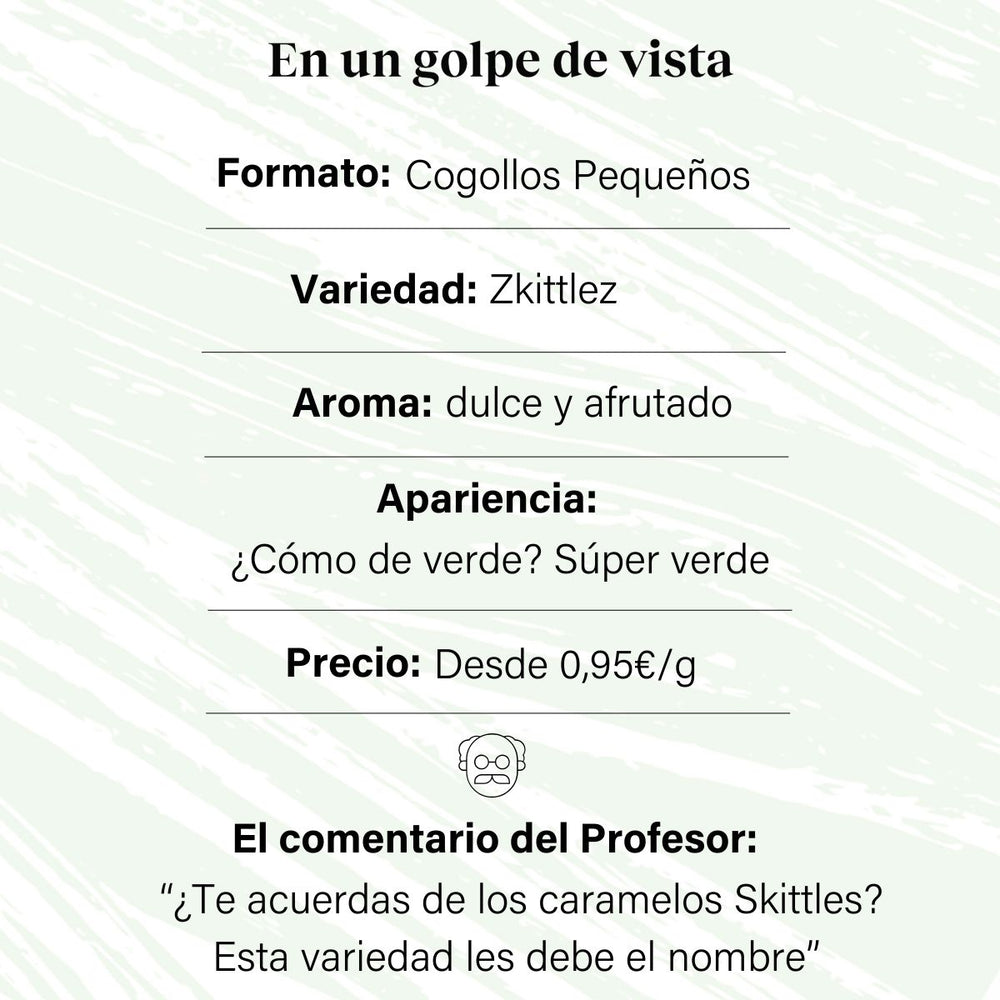 Pequenos botões de flor aromática CBD - La Cordobesa Zkittlez Indoor