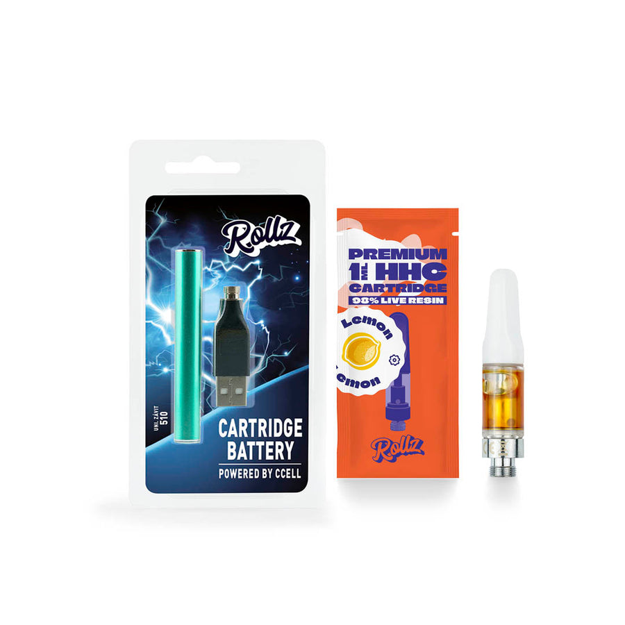 Battery Kit + HHC Cartridge 98% 1ml (300 puffs) - Rollz