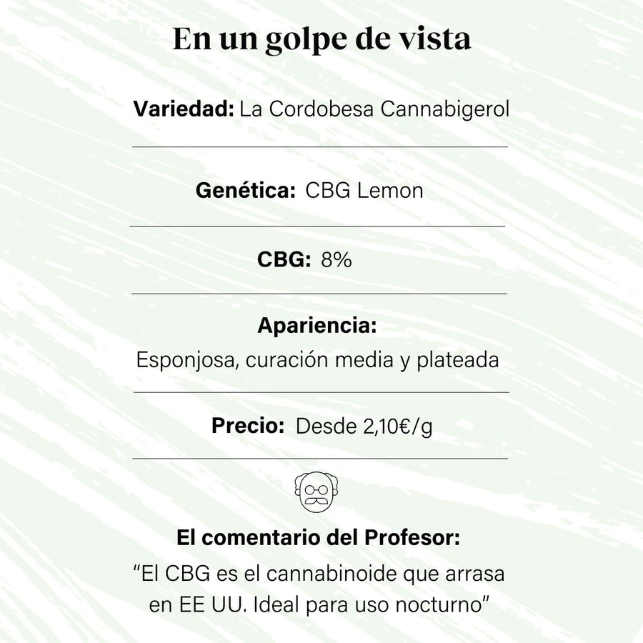Botão de flor CBG 8% · La Cordobesa Cannabigerol