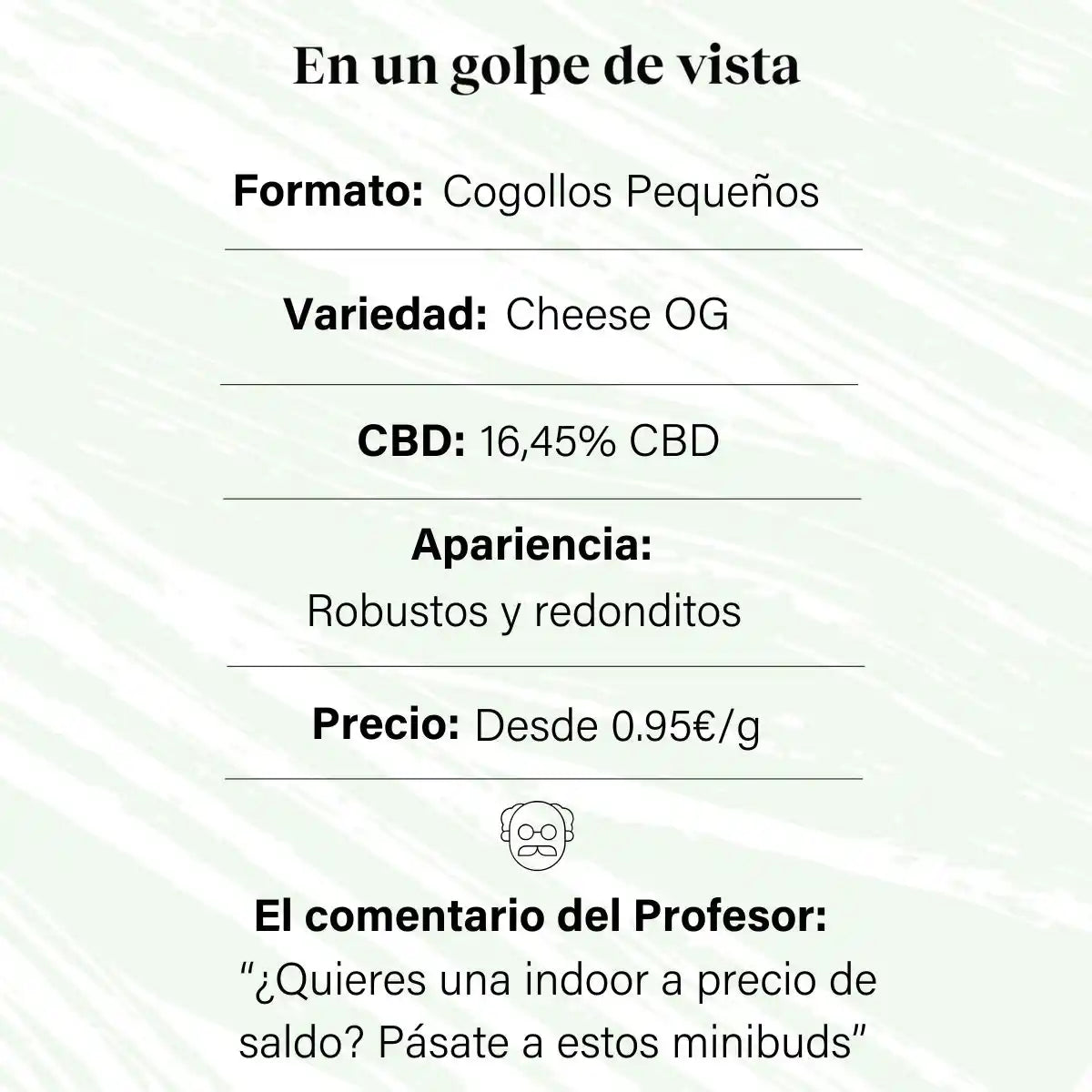 Cogollos Pequeños de Flor Aromática de CBD al 16,45% - La Cordobesa Cheese OG