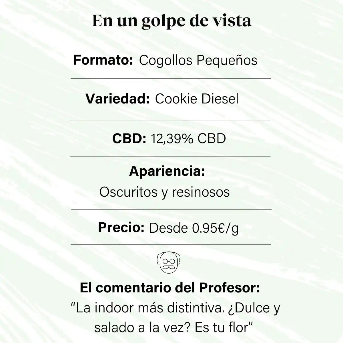 Cogollos Pequeños de Flor Aromática de CBD al 12,39% - La Cordobesa Cookie Diesel