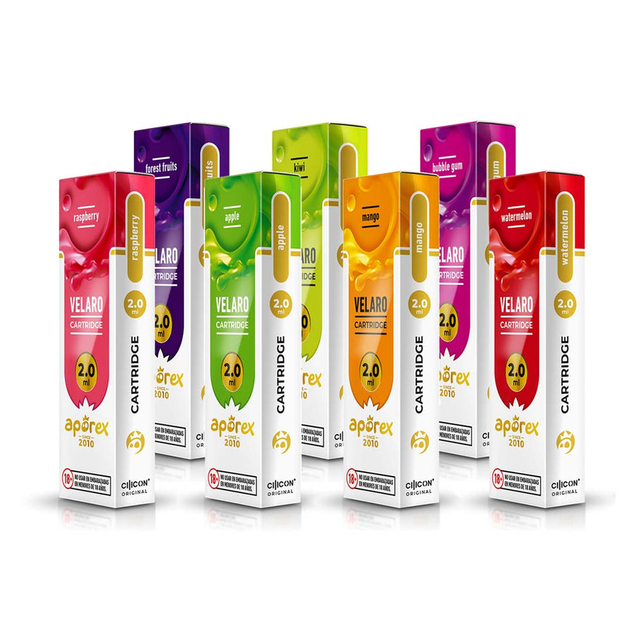 Pack 7 Cartuchos Desechable Velaro 8-OH 2ml (600 caladas) - Aporex