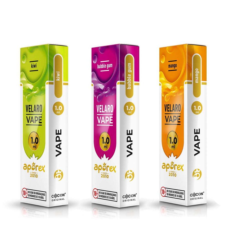 Pack 3 Vapeadores desechables Velaro 8-OH 1ml (300 caladas) - Aporex