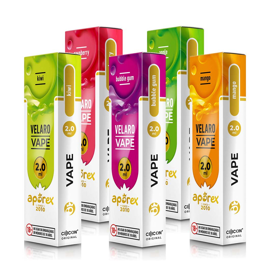 Pack 5 Vapeadores desechables Velaro 8-OH 2ml (600 caladas) - Aporex
