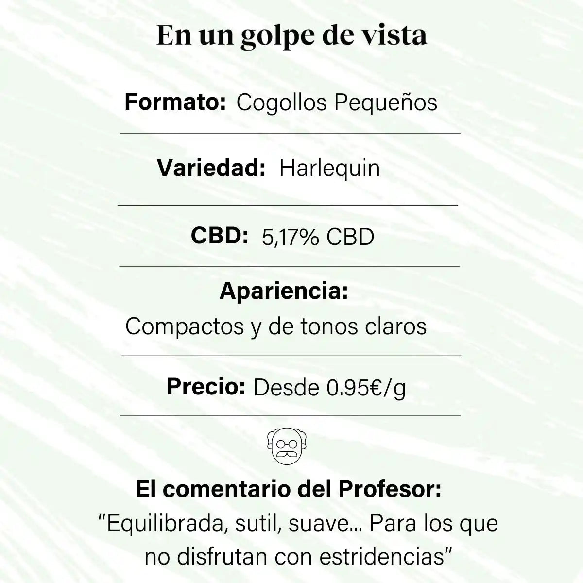 Cogollos Pequeños de Flor Aromática de CBD al 5,17% - La Cordobesa Harlequin