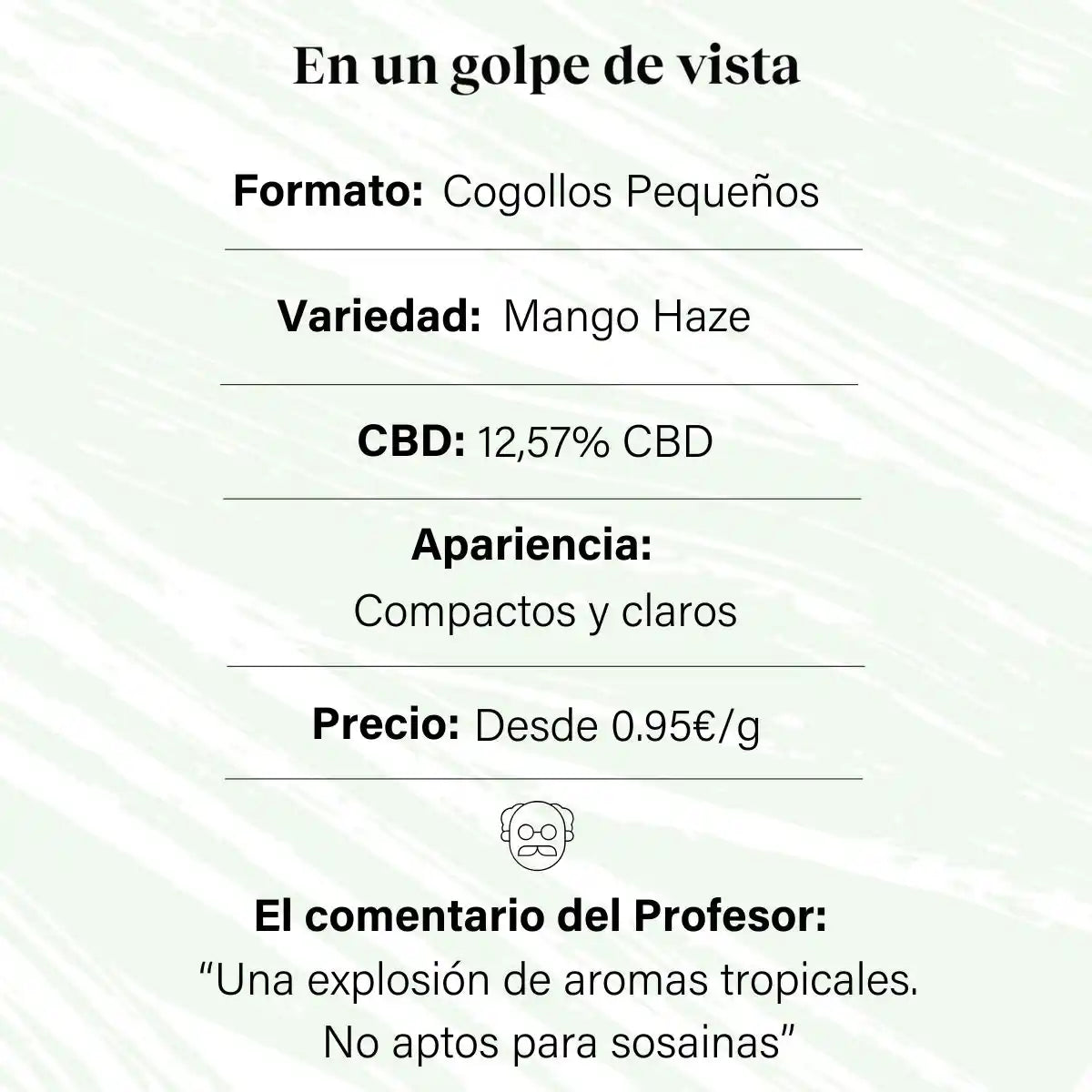 Cogollos Pequeños de Flor Aromática de CBD al 12,57% - La Cordobesa Mango Haze