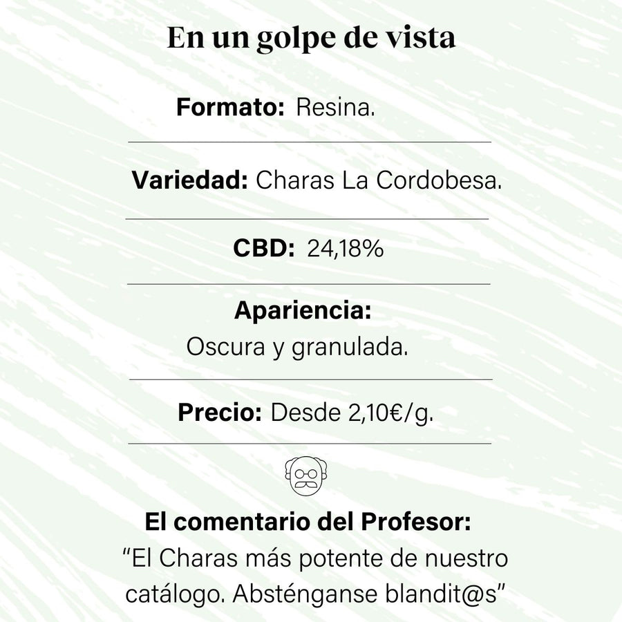 Hanf Charas mit 20,35% CBD und 0% THC La Cordobesa Haschisch