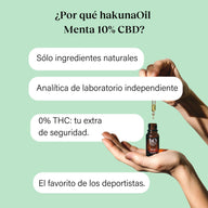 hakunaOil Olio di CBD Premium 10% isolato al gusto di menta piperita con base MCT