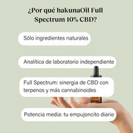 hakunaOil Premium CBD Oil 10% Full Spectrum with MCT base