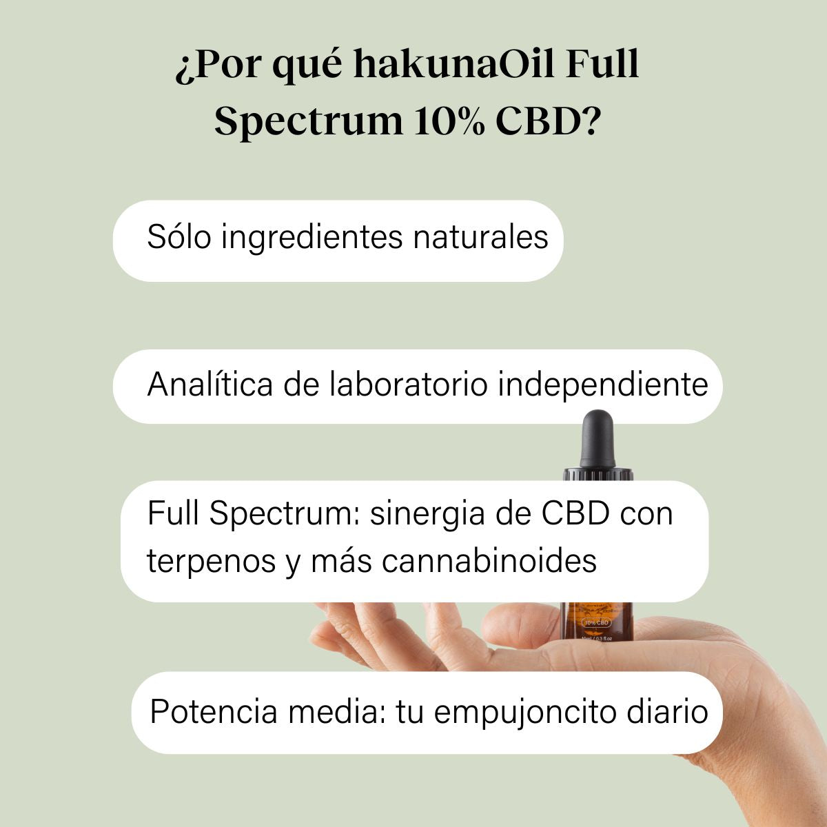 hakunaOil Premium CBD Oil 10% Full Spectrum with MCT base