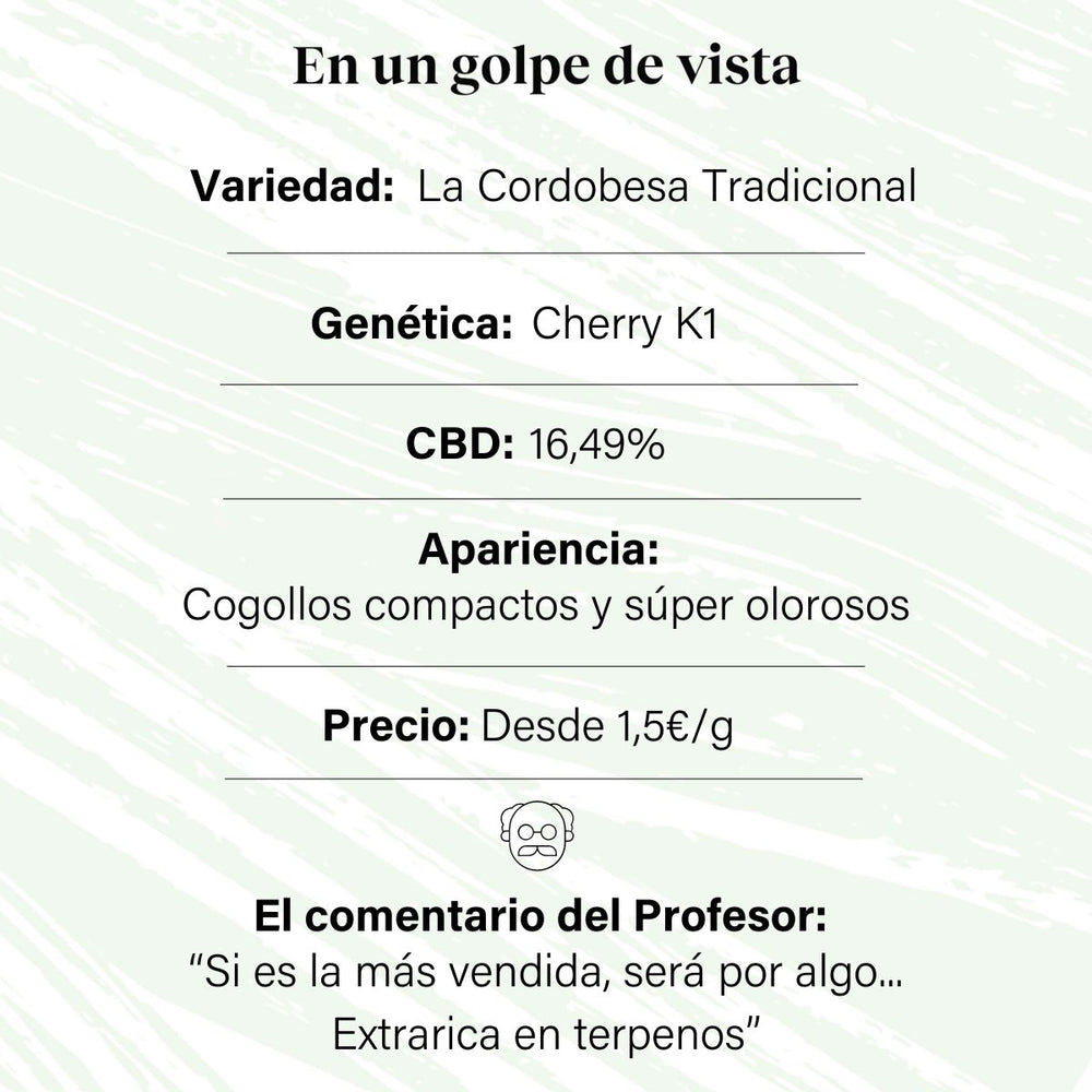 16,49% CBD Botão de flor aromático · La Cordobesa Tradicional