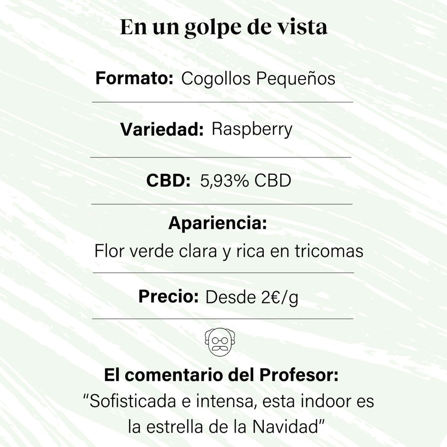 Cogollos Pequeños de Flor Aromática de CBD al 5,93% - La Cordobesa Raspberry Indoor