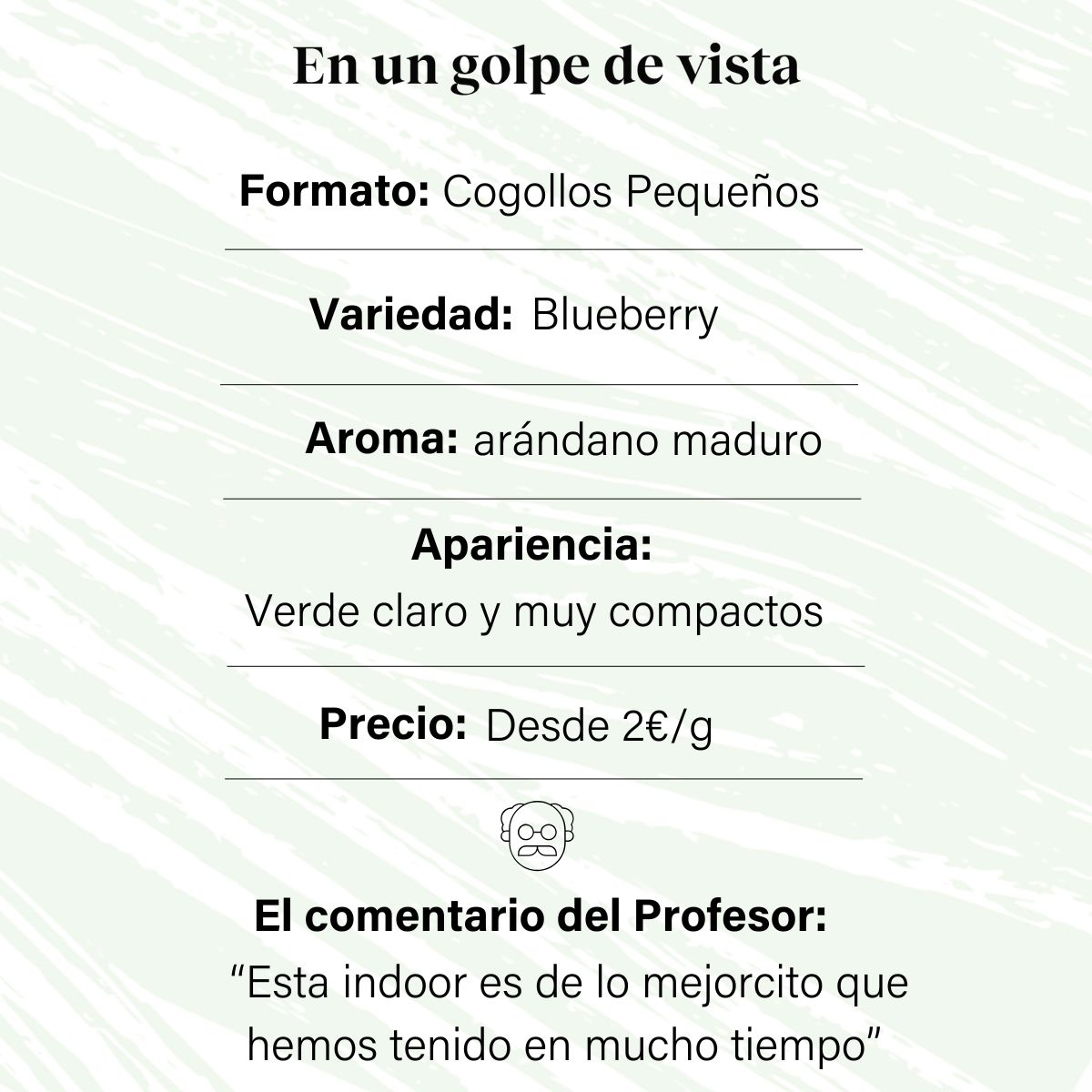Cogollos Pequeños de Flor Aromática de CBD al 5,75%- La Cordobesa Blueberry