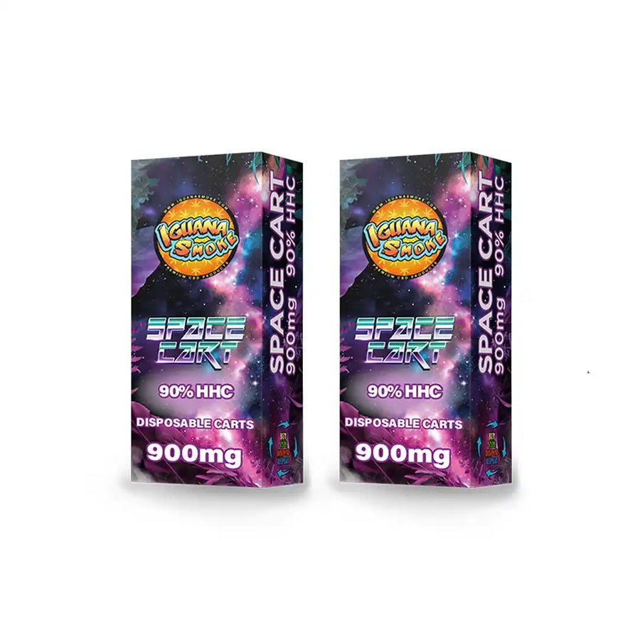 Pack 2 cartuchos desechables de HHC al 90% 1ml (300 caladas) - Space Cart Iguana Smoke