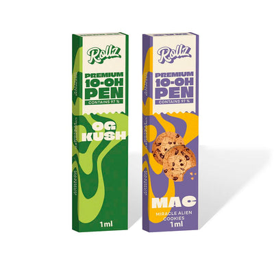Pack 2 Vapeadores Desechables 97% 10-OH 1ml (500 caladas) - Rollz