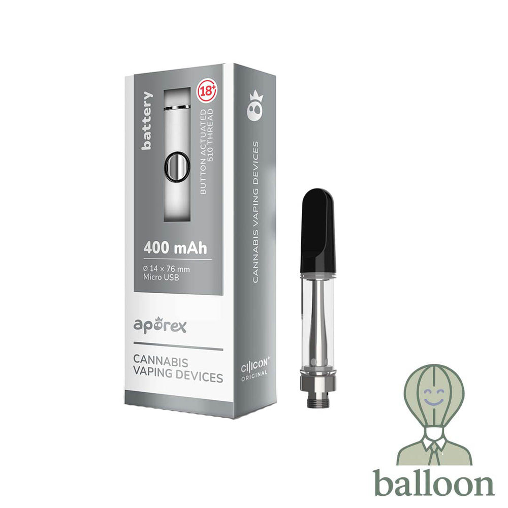Pack Cartucho Desechable Sativanol 1ml Balloon + Batería Aporex