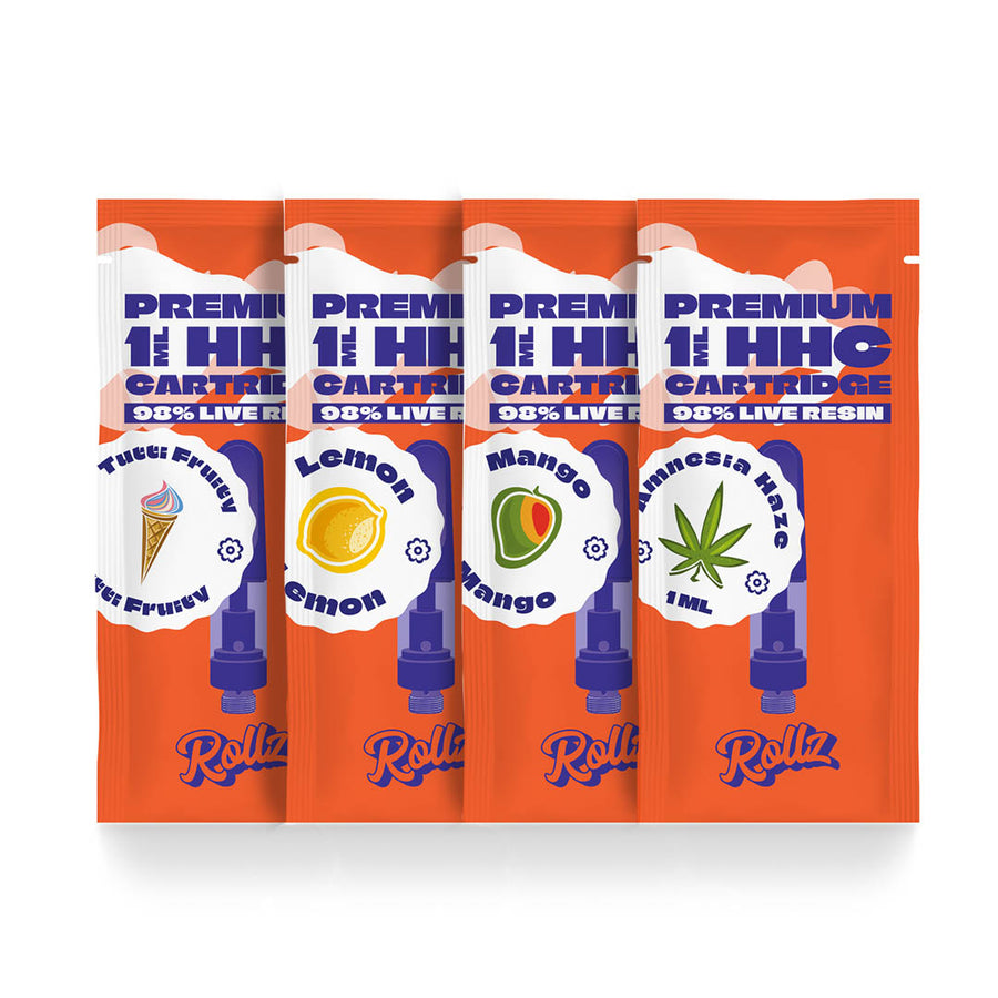 Pack de 4 Cartuchos Desechable de HHC al 98% 1ml (300 caladas) - Rollz