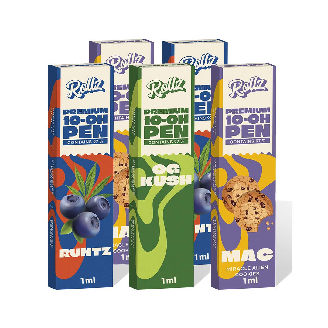 Pack 5 Einweg-Vapes 97% 10-OH 1ml (500 Zge) - Rollz Pack 5 Einweg-Vapes 97% 10-OH 1ml (500 Zge) - Rollz