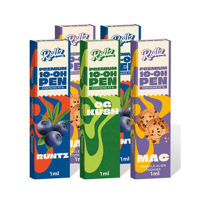 Pack 5 Vapeadores Desechables 97% 10-OH 1ml (500 caladas) - Rollz