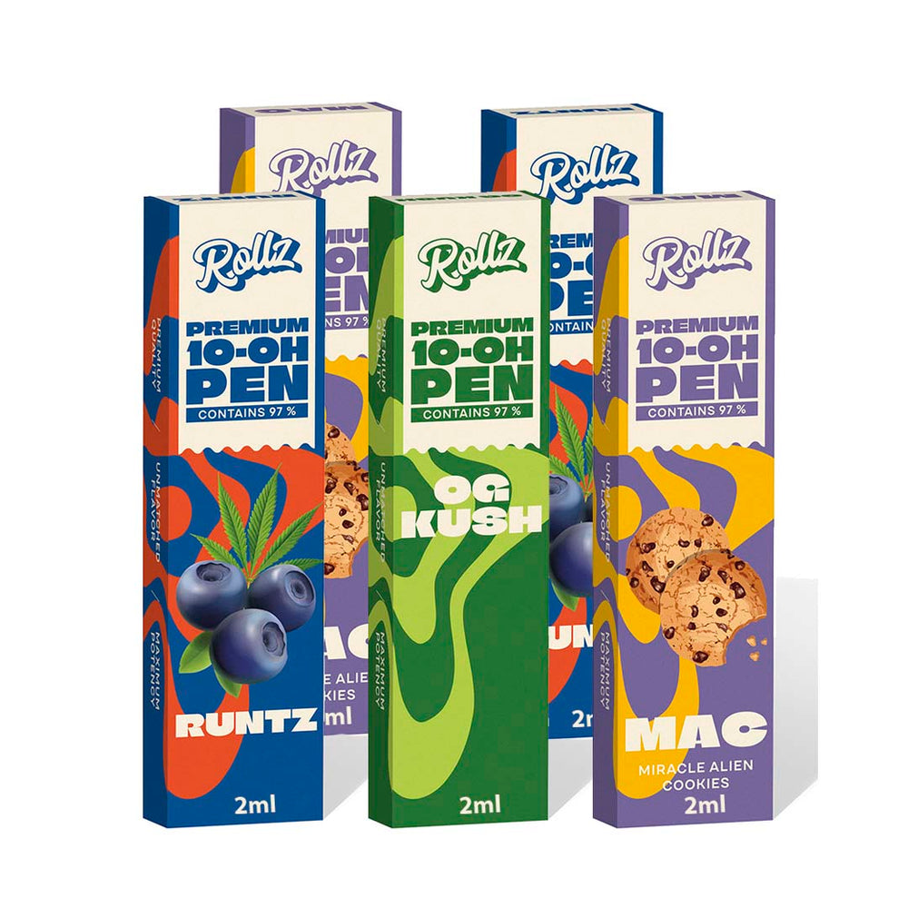 Pack 5 Vapeadores Desechables 97% 10-OH  2ml (1.000 caladas) - Rollz