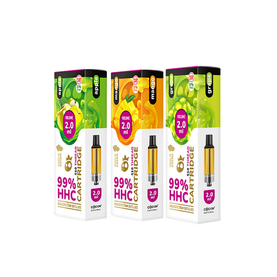 Embalagem 3 cartuchos descartáveis de HHC 96% 2ml (600 puffs) - Aporex