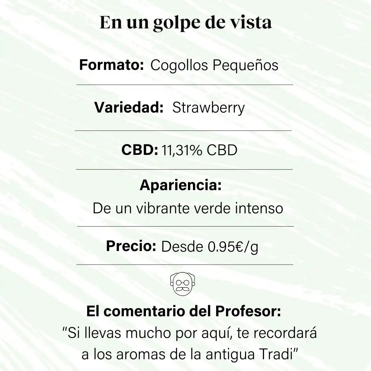 Cogollos Pequeños de Flor Aromática de CBD al 11,31% - La Cordobesa Strawberry