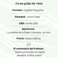 Cogollos Pequeños de Flor Aromática de CBD al 14,14% - La Cordobesa Súper Lemon