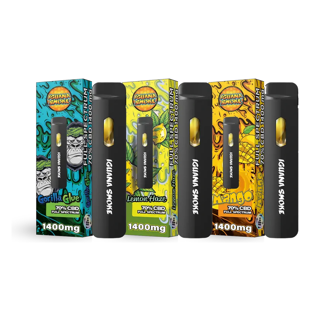 Pack 3 Vapeadores Desechables 70% CBD Full Spectrum 2ml - Iguana Pod Pocket