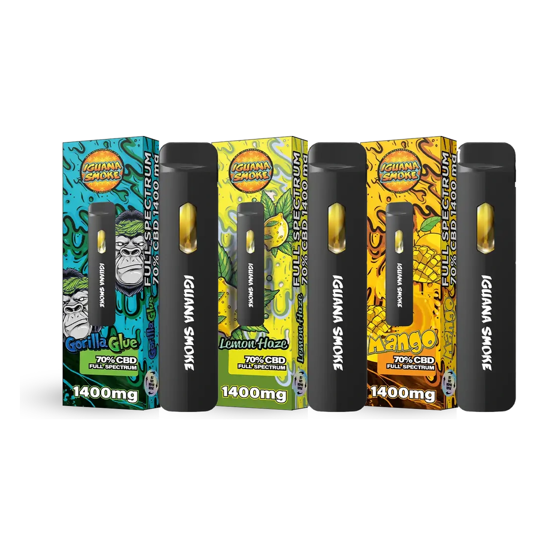 Pack 3 Vapeadores Desechables 70% CBD Full Spectrum 2ml - Iguana Pod Pocket