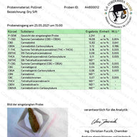 Aromatic hemp hashish with 16.08% CBD La Cordobesa Hash