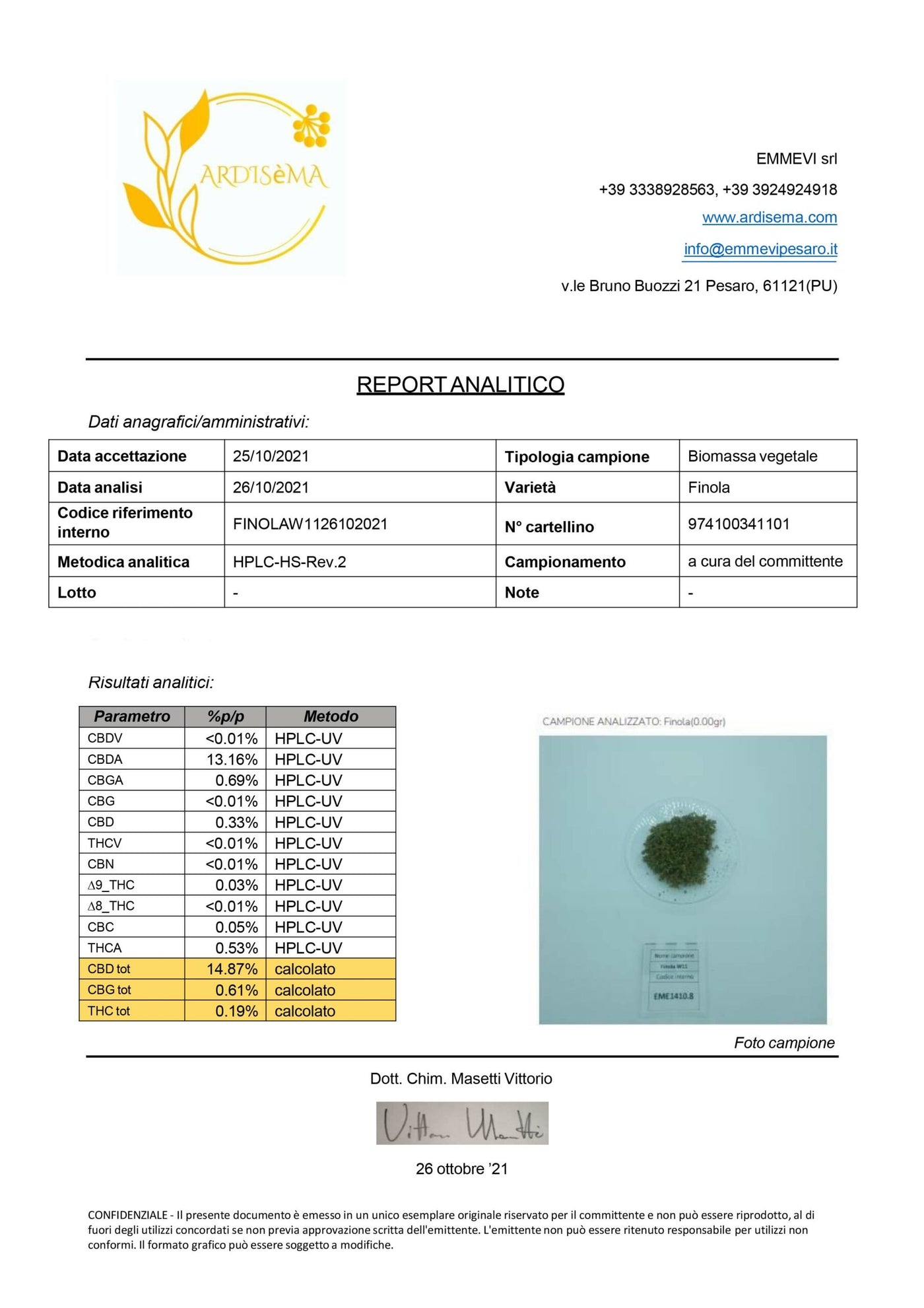 CBD Aromatic Flower Bud at 14.87% La Cordobesa Naranjita